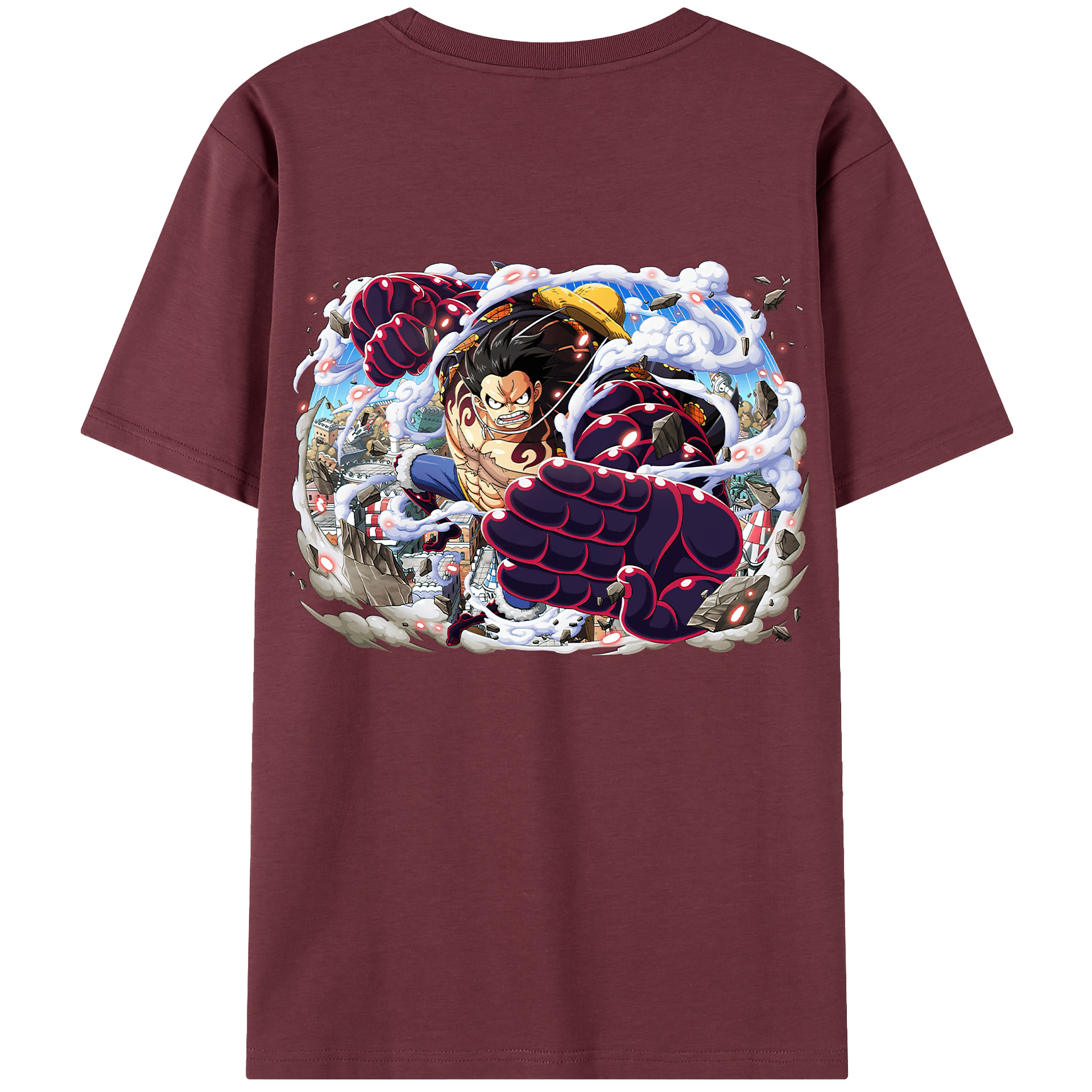 ワンピース モンキー・D・ルフィ ONE PIECE Monkey D. Luffy 綿100％半袖Tシャツ（背面プリント）